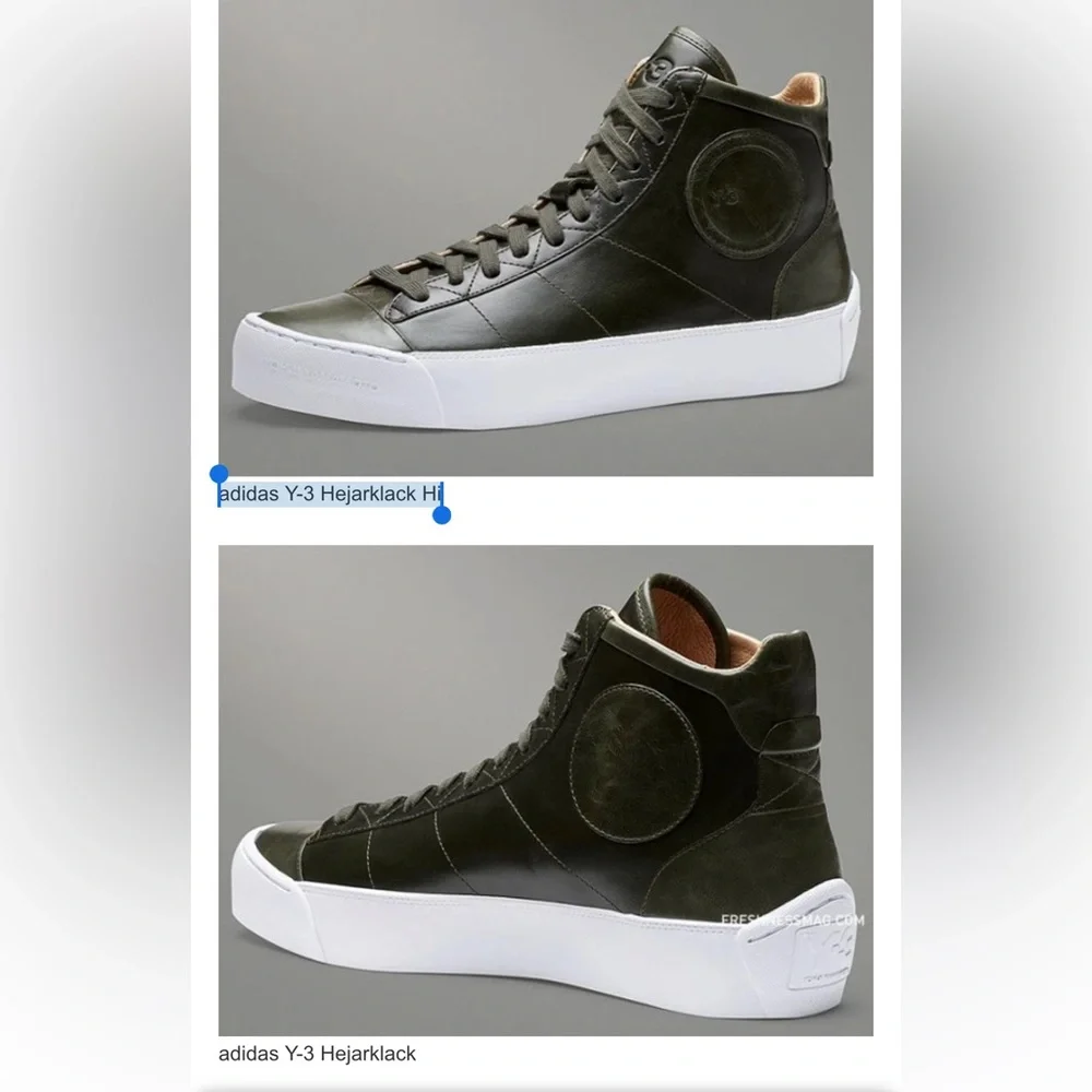 Y-3 Adidas Hejarklack Hi Top Leather Brown Sneaker Men’s 9